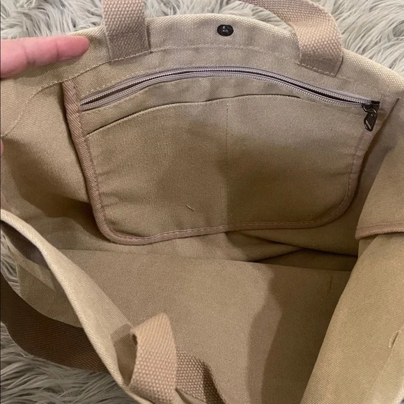 Beige Canvas Tote Bag - Picture 5 of 6